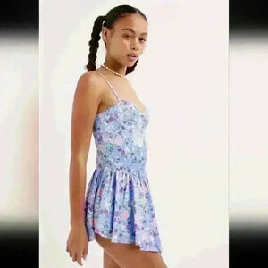 For Love And Lemons Womens Blue Charlene Mini Dress S